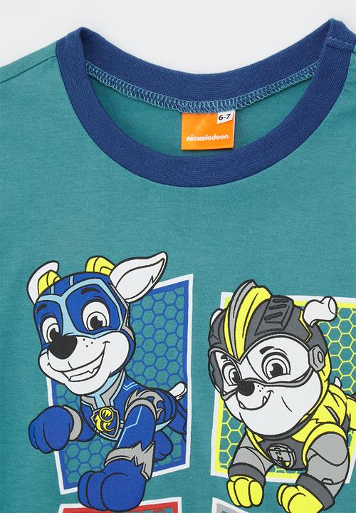 Pop Candy - Paw Patrol graphic tee - mint blue/multi/mighty pups
