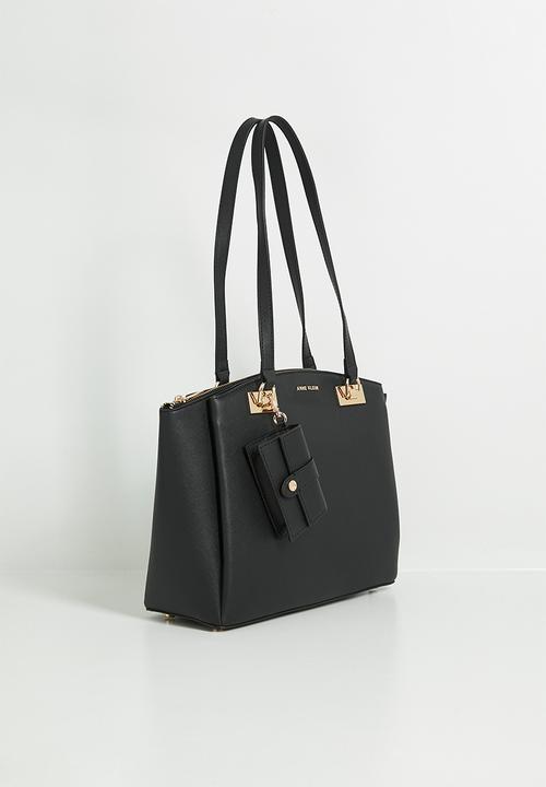 Anne Klein - Mandy Triple Compartment Tote With Card Case Bag - Black