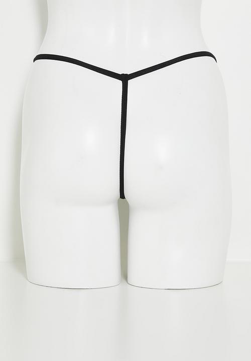KANGOL - 3pk ribbed seamless branded t-string - black/mocha/white