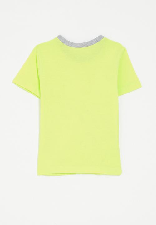 Pop Candy - The Smurfs manga panel t-shirt - neon green/grey