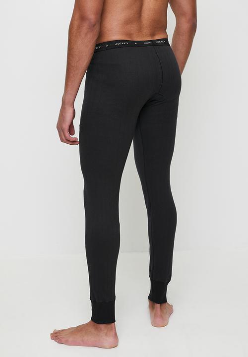 Jockey - 1 Pack  drop needle interlock  long john - interlock-black 