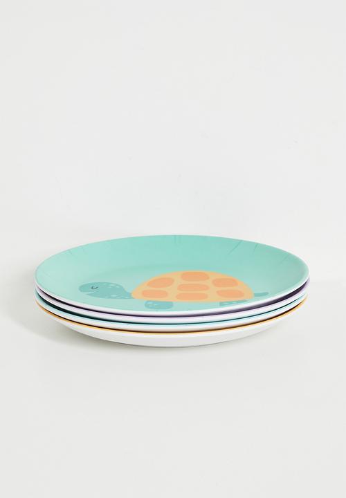 Excellent Houseware - Topsy plate set of 4 - multi