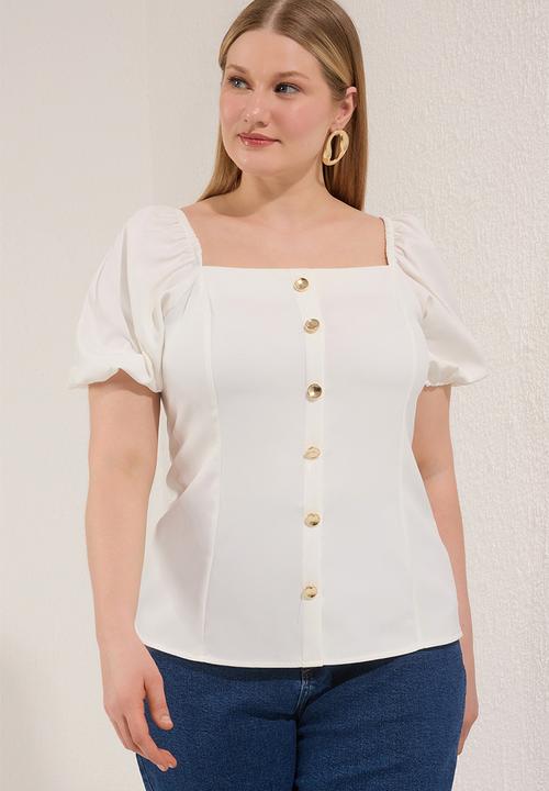 Trendyol - Finike woven large size - ecru