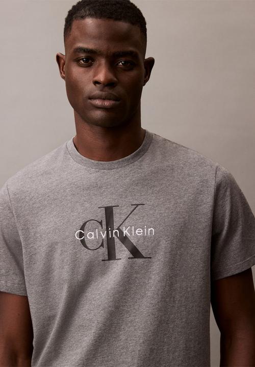 Calvin Klein - Ss Hero Monologo Tee 20S - Med Grey Htr