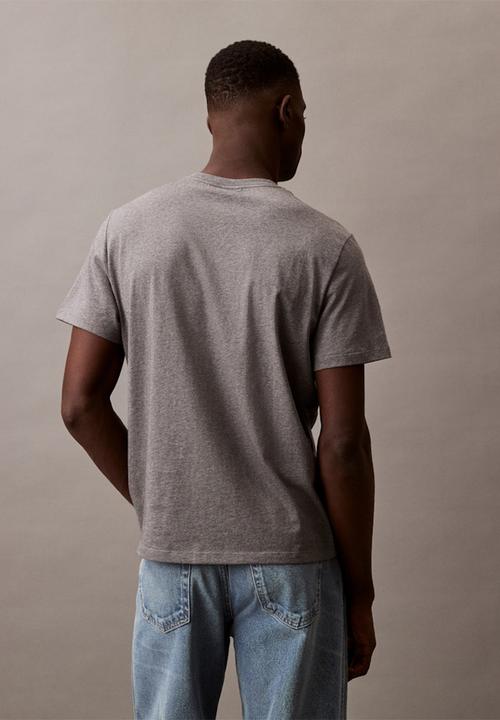 Calvin Klein - Ss Hero Monologo Tee 20S - Med Grey Htr