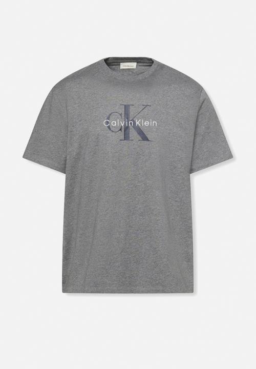 Calvin Klein - Ss Hero Monologo Tee 20S - Med Grey Htr