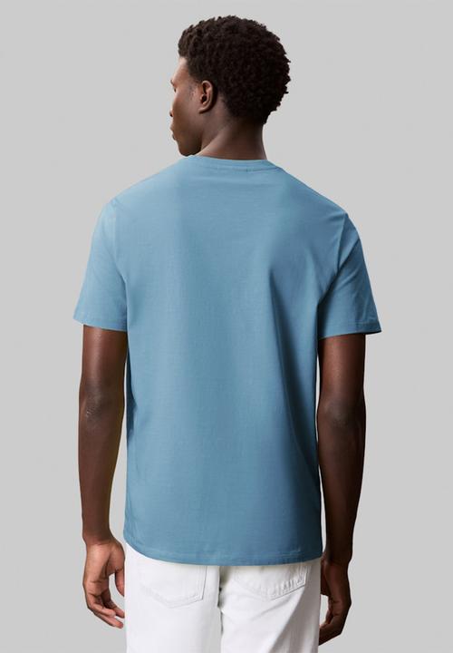 Calvin Klein - Ss Smooth Cttn Solid Crewnk Tee - Blue Steam