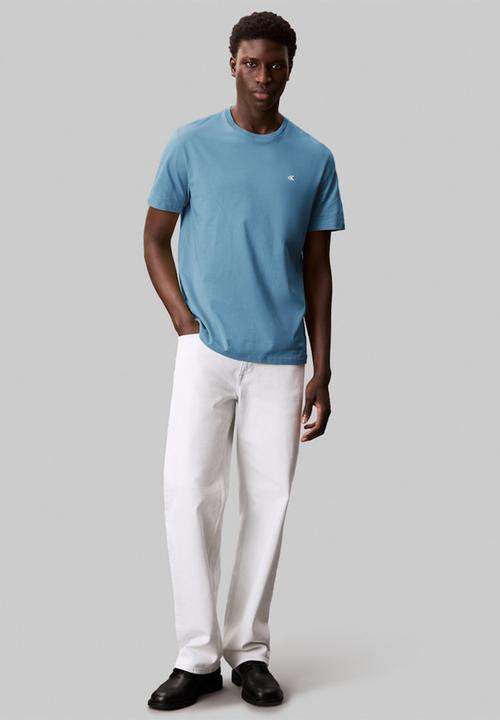 Calvin Klein - Ss Smooth Cttn Solid Crewnk Tee - Blue Steam