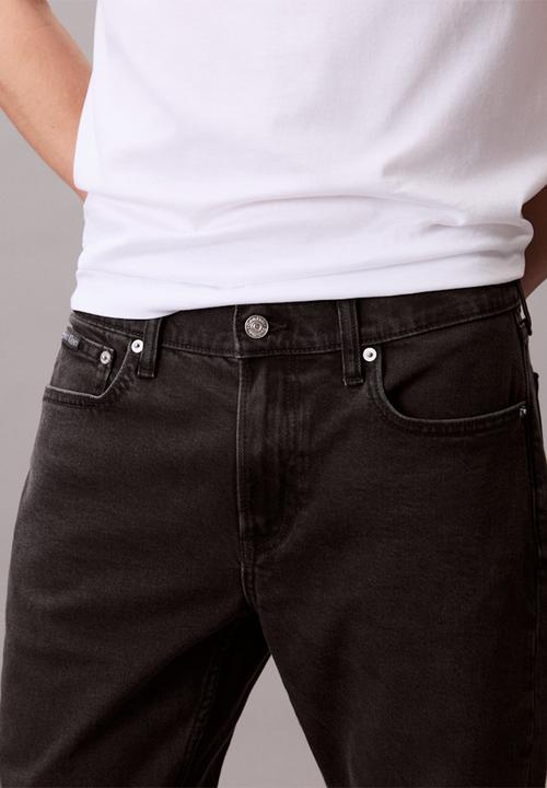 Calvin Klein - Slim Taper Ck Essential Black Jean Regen - Ck Essential Black
