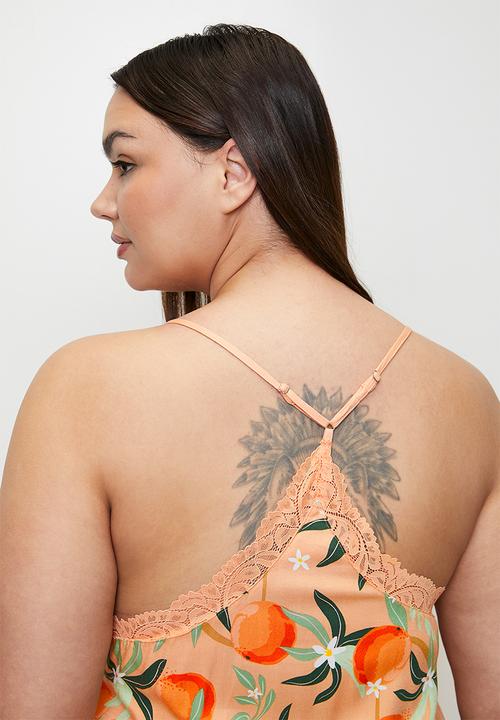 Hunkemoller - Plus Cami Woven Vibrant Summer - almost apricot