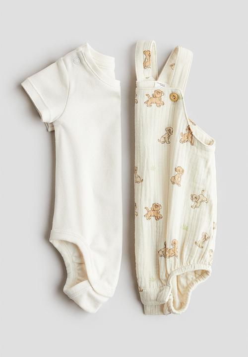 H&M - 2-Piece cotton set - light beige the lion king