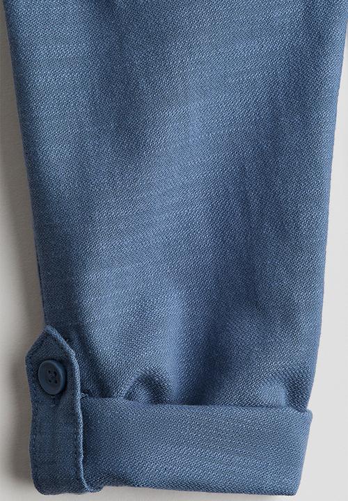 H&M - Cotton roll-up chinos - dusty blue