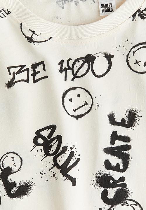 H&M - Printed T-shirt - white smileyworld®