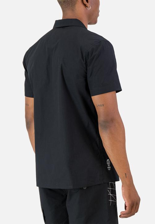 S.P.C.C - Mds Aviator Shirt  - Black Regular Fit Signature Short Sleeve Woven Shirt Black