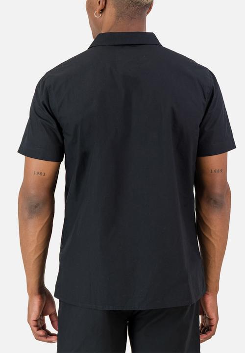 S.P.C.C - Mds Aviator Shirt  - Black Regular Fit Signature Short Sleeve Woven Shirt Black