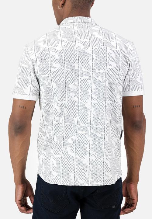 S.P.C.C - Argent Shirt  - Slimline Fit Signature Short Sleeve Knit Shirt Optical White