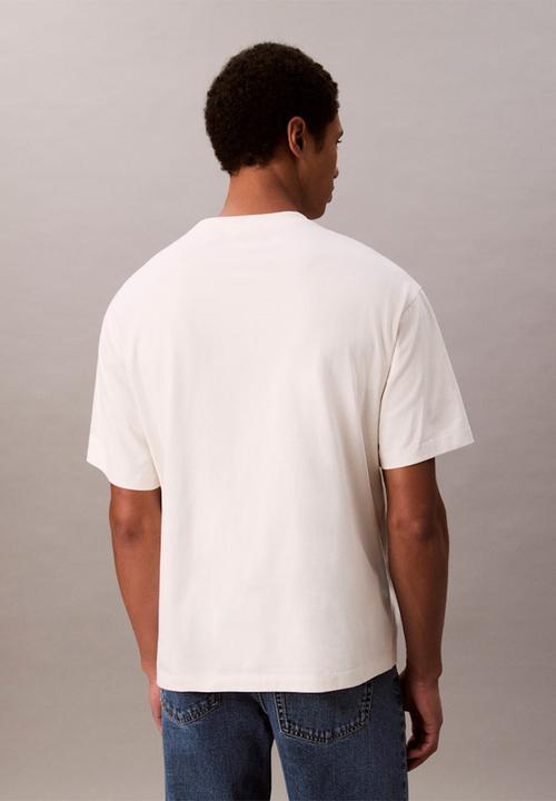 Calvin Klein - Ss Center Chain Stitch 16S Rlxd Tee - Tofu