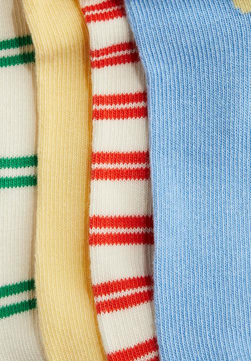 H&M - 7-Pack trainer socks - light yellow/striped