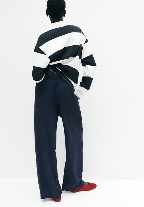 H&M - Wide pull-on trousers - navy blue