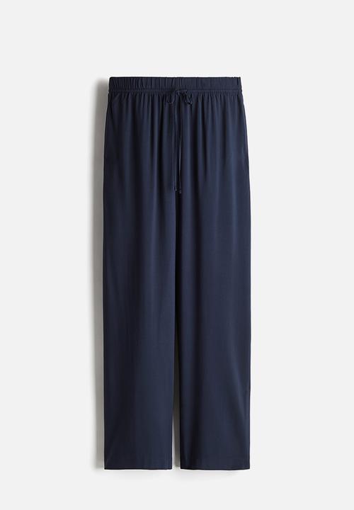 H&M - Wide pull-on trousers - navy blue