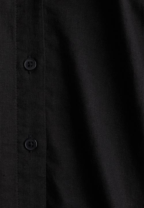 H&M - Linen-blend shirt - black