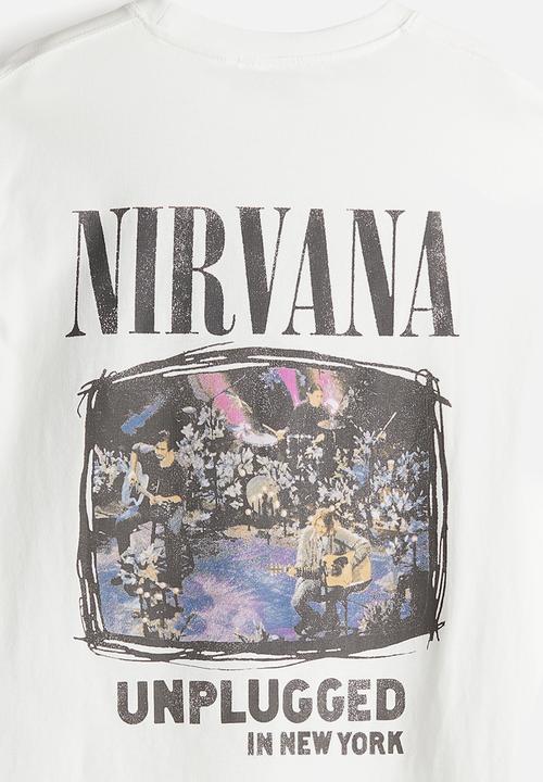 H&M - Oversized printed t-shirt - cream & nirvana