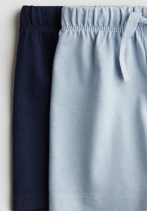 H&M - 2-Pack jersey shorts - dark blue/light blue 