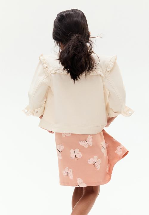 H&M - Patterned cotton dress - peach pink/butterflies