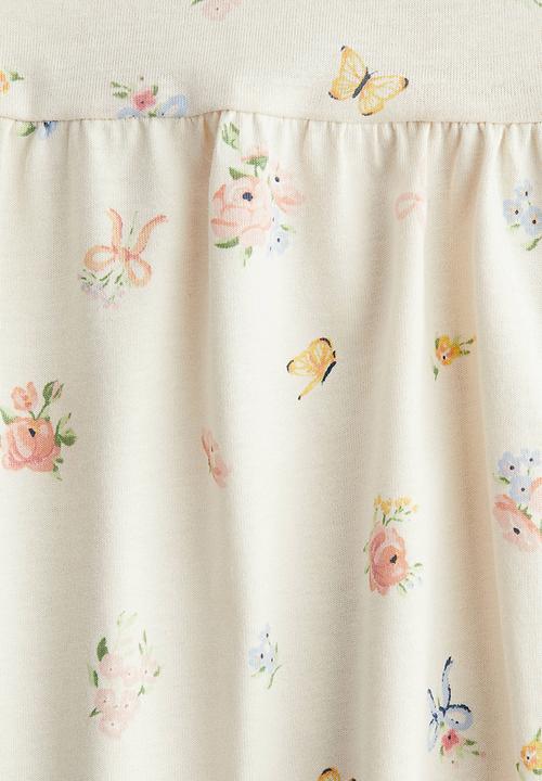 H&M - Patterned cotton dress - cream/patterned