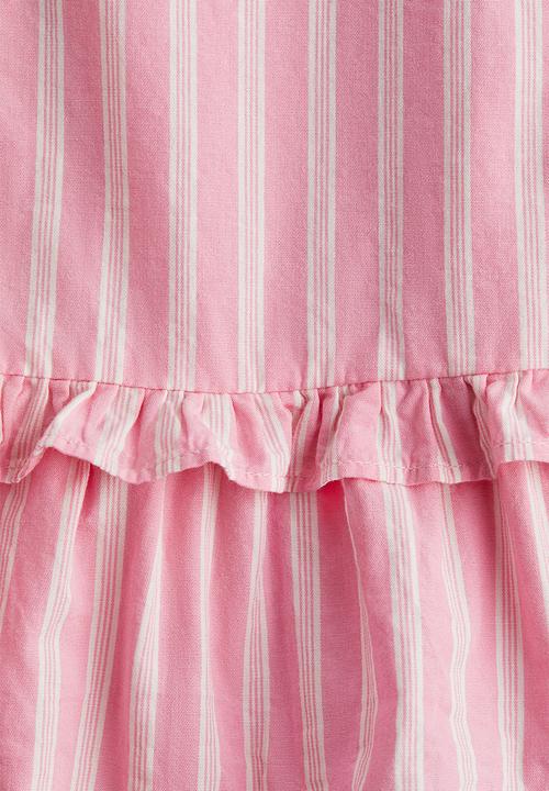 H&M - Cotton peplum top - pink striped