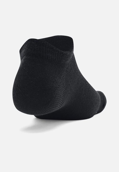 Under Armour - UA Essential No Show 6pk - Black / Black / Halo Gray