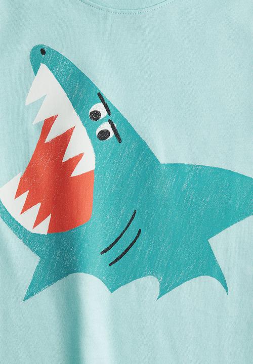 H&M - Printed T-shirt - turquoise/shark