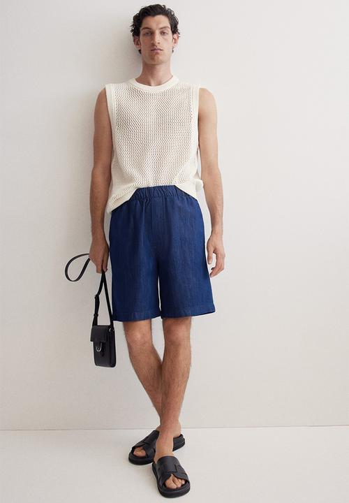 H&M - Baggy denim shorts - navy blue