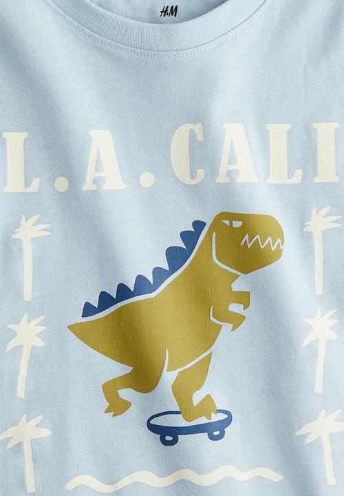 H&M - Printed vest top - light blue/l.a. cali