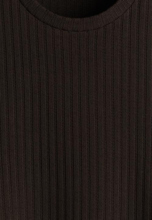H&M - Regular fit rib-knit T-shirt - dark brown