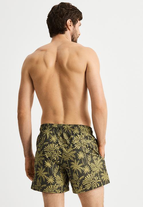 H&M - Patterned swim shorts - green palm trees