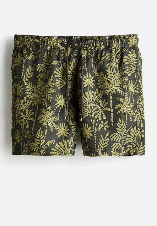 H&M - Patterned swim shorts - green palm trees