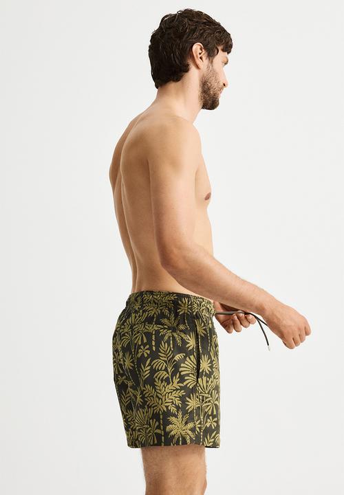 H&M - Patterned swim shorts - green palm trees