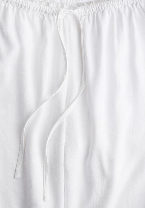 H&M - Straight drawstring trousers - white