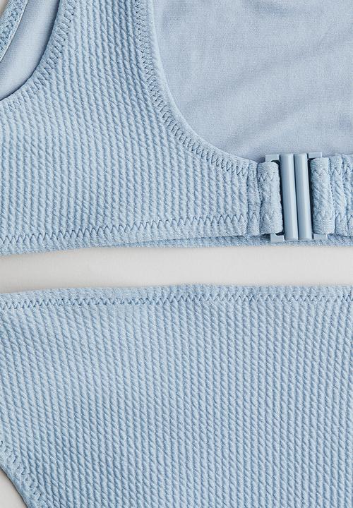 H&M - Textured bikini - light dusty blue