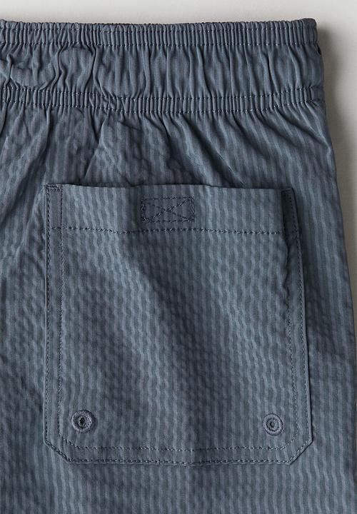 H&M - Seersucker swim shorts - dark dusty blue