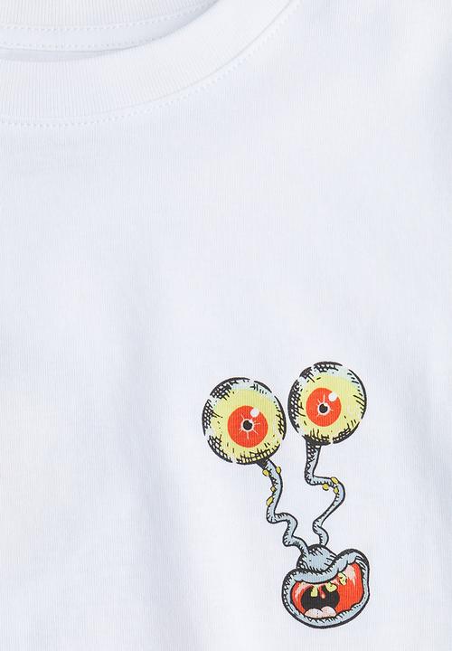 H&M - Printed T-shirt - white/spongebob