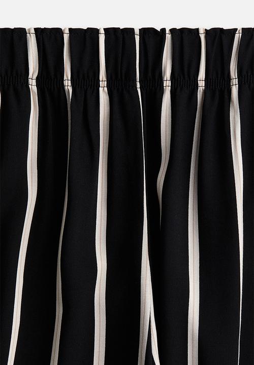 H&M - Cropped pull-on trousers - black/striped