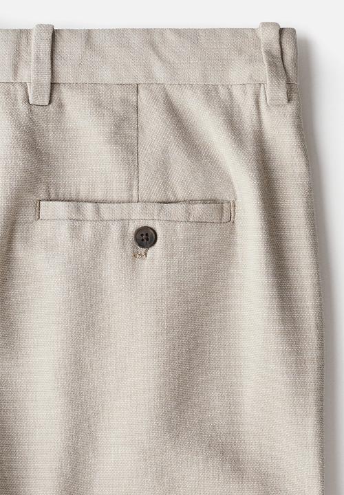 H&M - Relaxed fit linen-blend trousers - beige