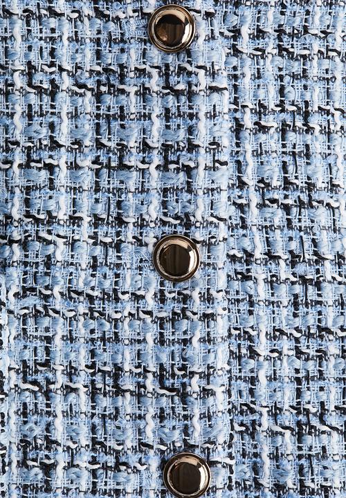 H&M - Bouclé waistcoat - light blue checked 