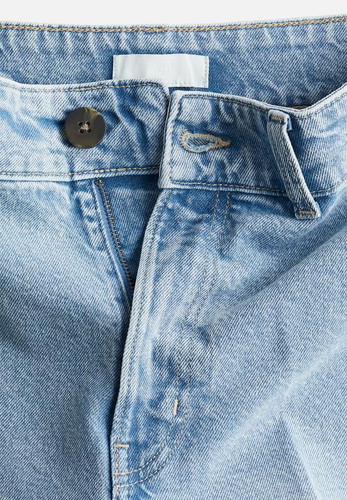 H&M - Wide high cropped jeans - light denim blue