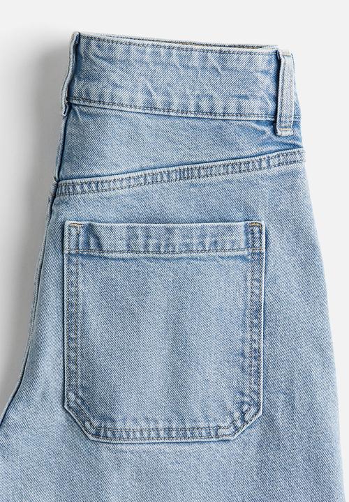 H&M - Wide high cropped jeans - light denim blue