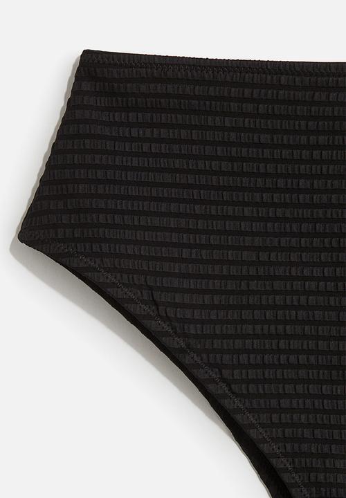 H&M - High waist cheeky bikini bottoms - black