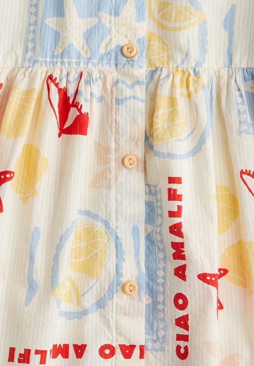 H&M - Cotton dress - white/ciao amalfi