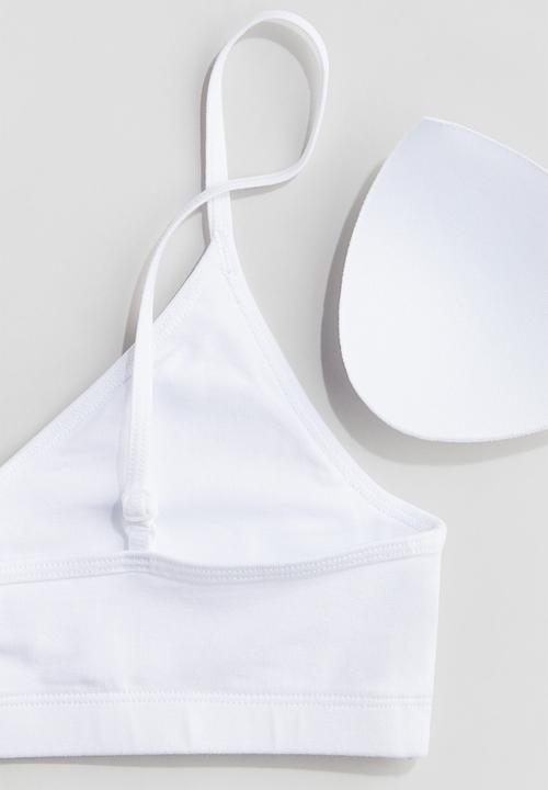 H&M - Padded crop top - white